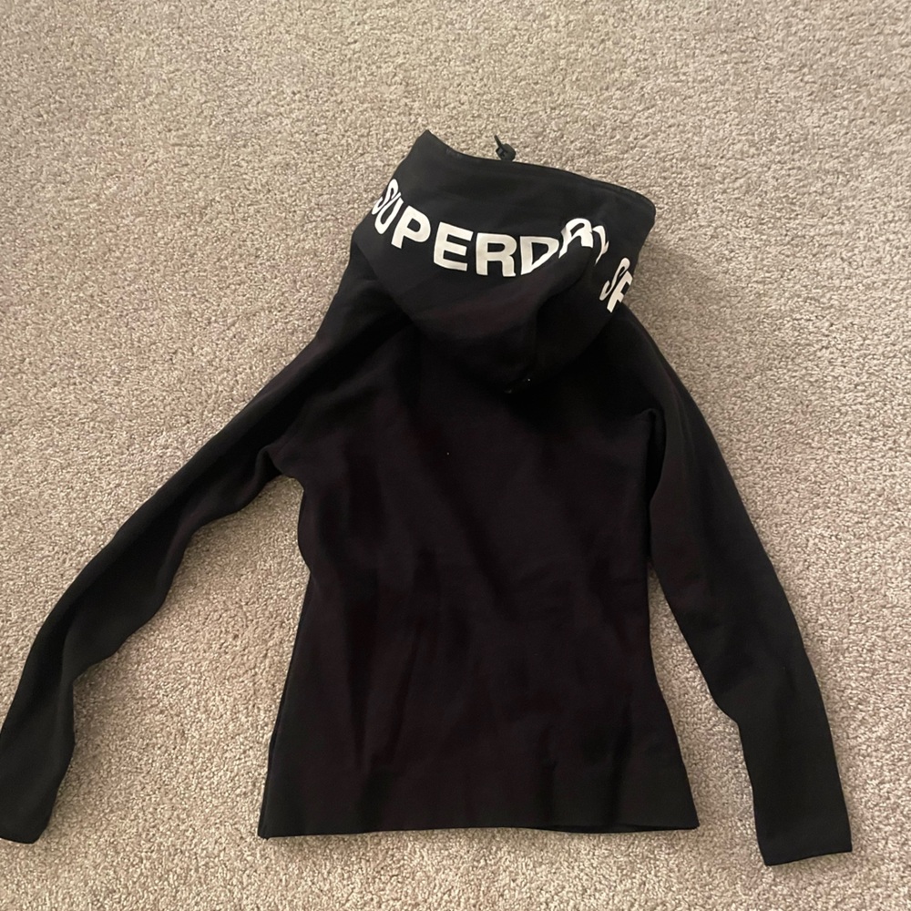 Superdry Gym Tech Cowl Hoodie with White Logo Accents - Picture 2 of 7